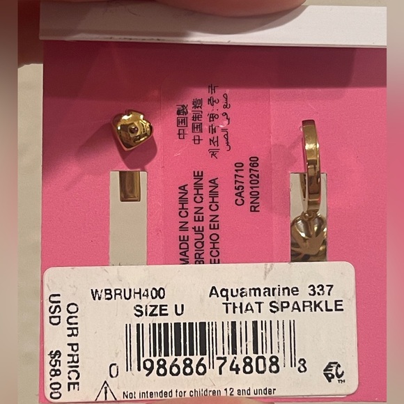 Kate spade mismatched earrings blue stone gold - Picture 10 of 10